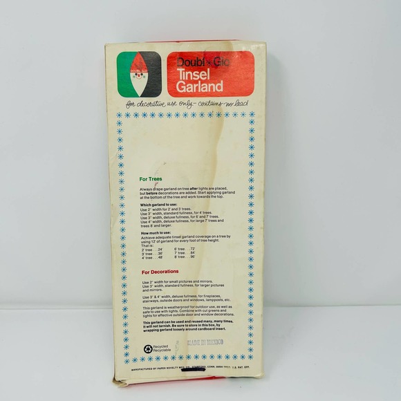 Vintage Doubl Glo Silver Christmas Tree Tinsel Garland Holiday 25 Feet - Picture 4 of 6